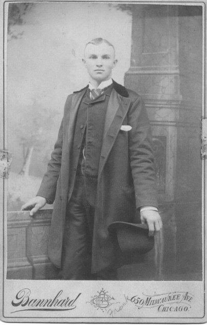 Frank W. Duntemann (1867-1936) as a young man, date unknown, probably mid-1880s.